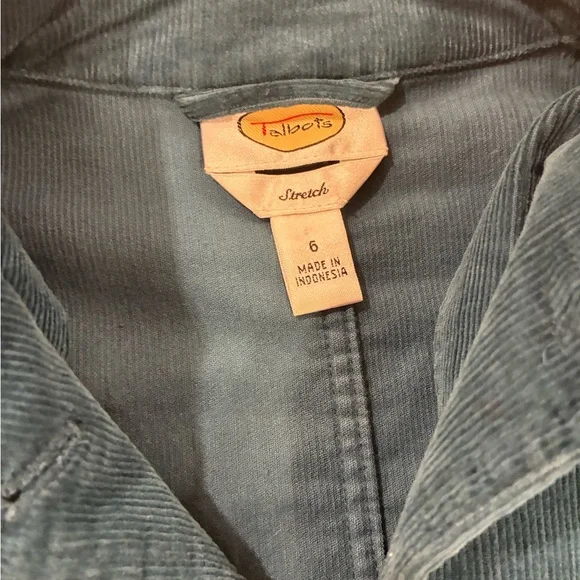 Talbots Teal Corduroy Blazer Size 6 Stretch - Picture 8 of 11